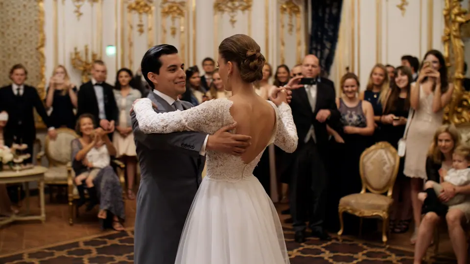 First dance in a gilded room